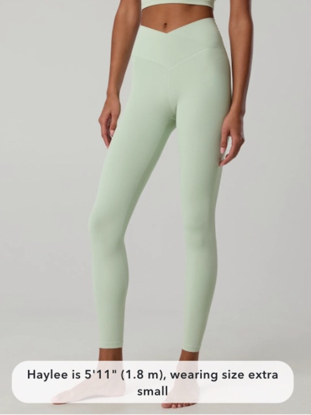 Aerie ‘Real Me’ High-Waisted Crossover 7/8 Leggings in Aloe Size-M NWT